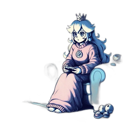 crown, dress, staff, robot transparent PNG cut-out