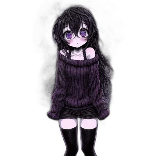 dress, creature, hair, mask transparent PNG cut-out