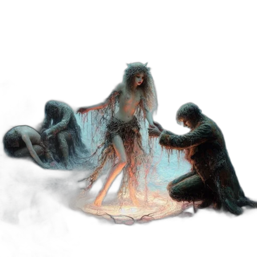creature, dress, dragon, hair transparent PNG cut-out