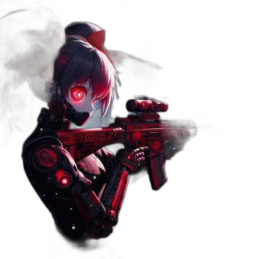 weapon, mask, robot, cyberpunk transparent PNG cut-out