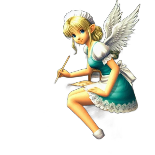 dress, staff, 3d render, concept art transparent PNG cut-out