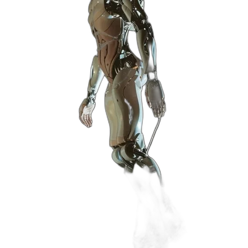 robot, creature, staff, weapon transparent PNG cut-out