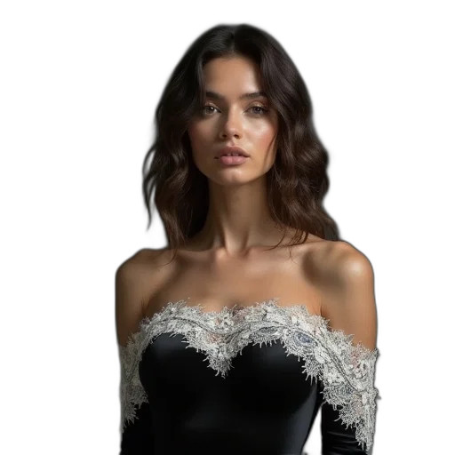 dress, jewelry, crown, photorealistic transparent PNG cut-out
