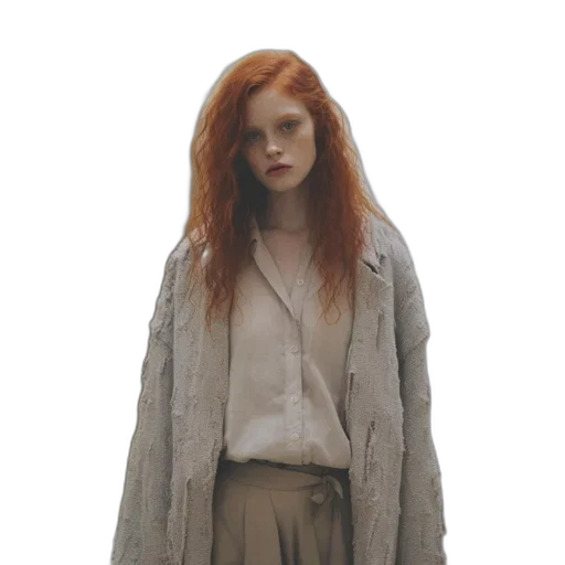 jacket, dress, hair, creature transparent PNG cut-out