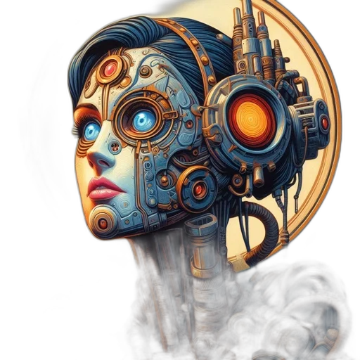 robot, mask, face, cyberpunk transparent PNG cut-out