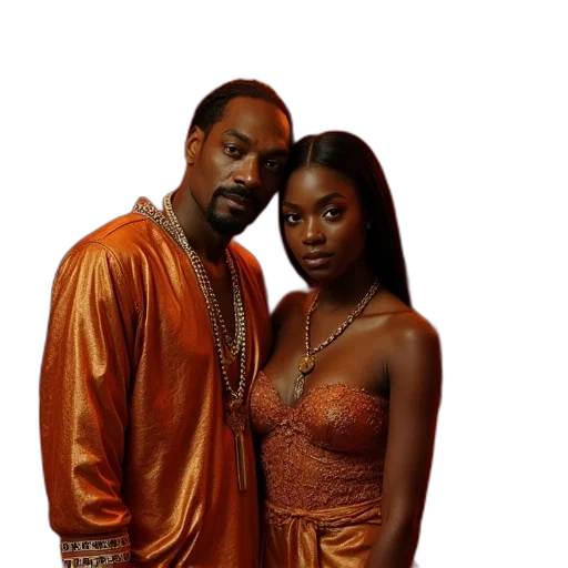 photorealistic, snoop, wife, front transparent PNG cut-out
