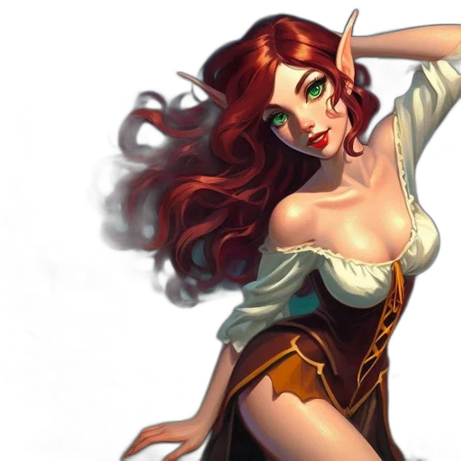 dress, fantasy art, concept art, comic book art transparent PNG cut-out