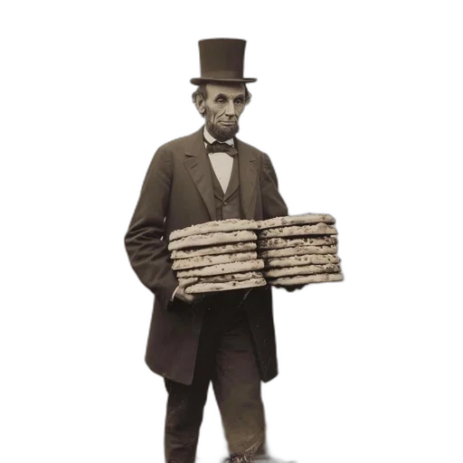 hat, staff, food, man transparent PNG cut-out