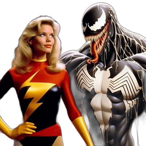 comic book art, concept art, two, characters transparent PNG cut-out