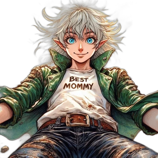 jacket, weapon, comic book art, watercolor transparent PNG cut-out