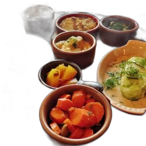 food, photorealistic, vibrant, spread transparent PNG cut-out