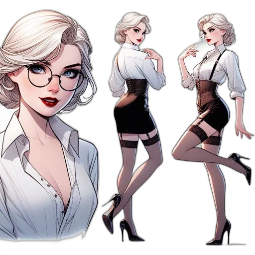 dress, comic book art, concept art, cartoon transparent PNG cut-out