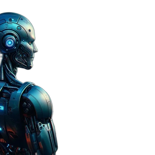 robot, cyberpunk, concept art, 3d render transparent PNG cut-out