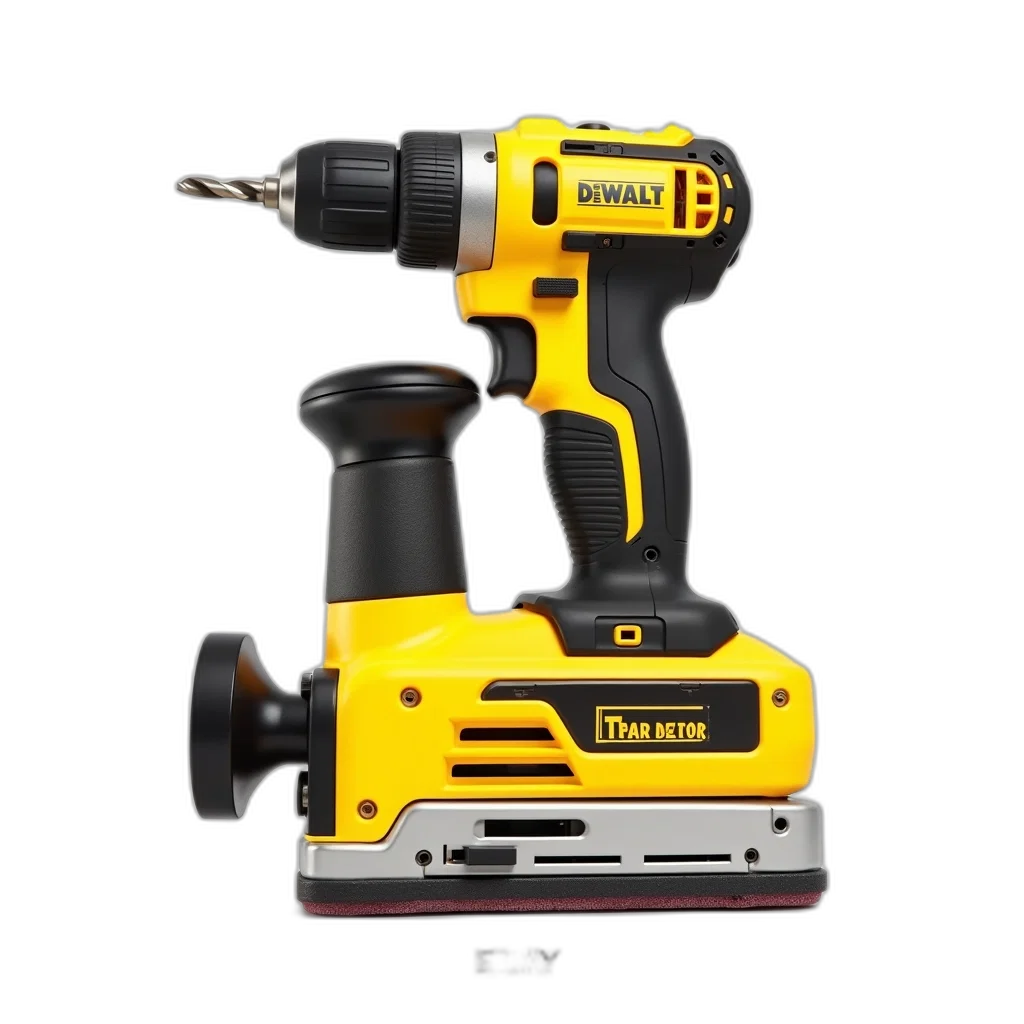 yellow, black, power, drill transparent PNG cut-out