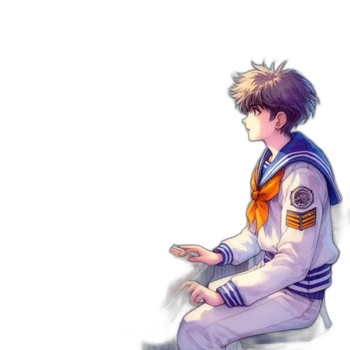 jacket, robot, staff, concept art transparent PNG cut-out