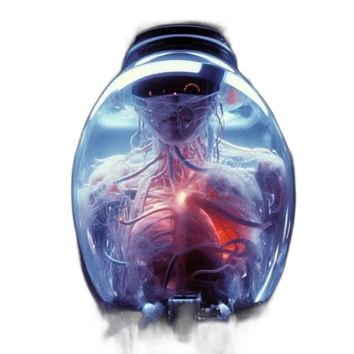 bottle, robot, mask, concept art transparent PNG cut-out