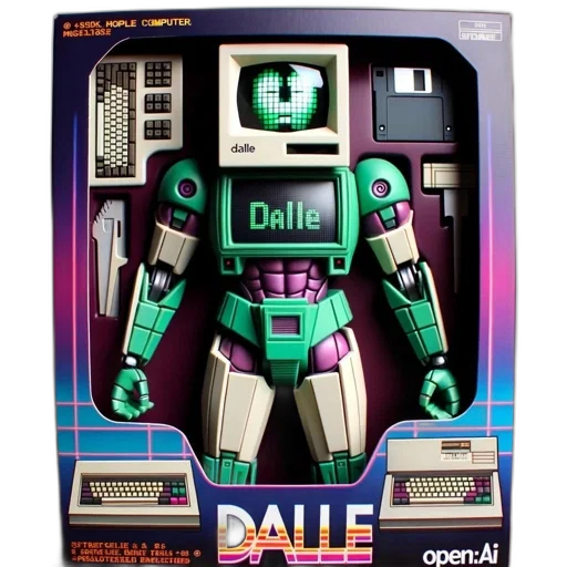 robot, vaporwave, image, shows transparent PNG cut-out