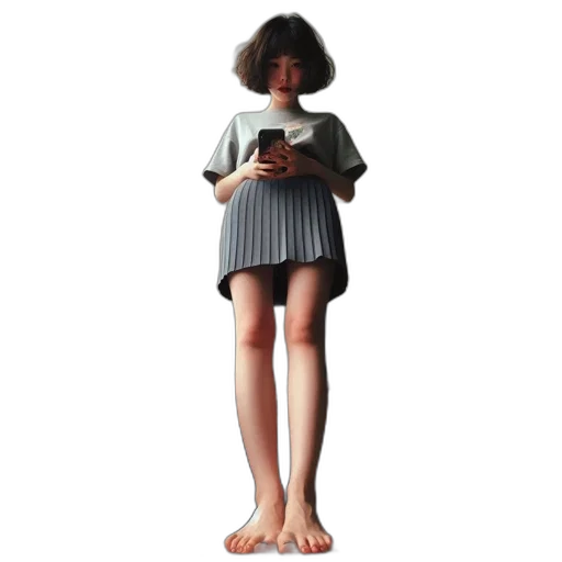 dress, hair, robot, creature transparent PNG cut-out