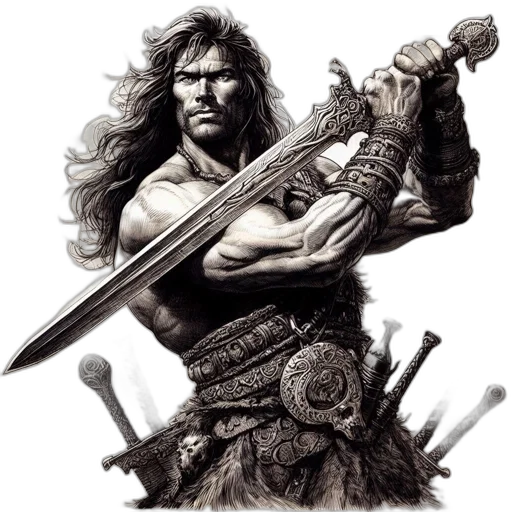 sword, weapon, fantasy art, comic book art transparent PNG cut-out