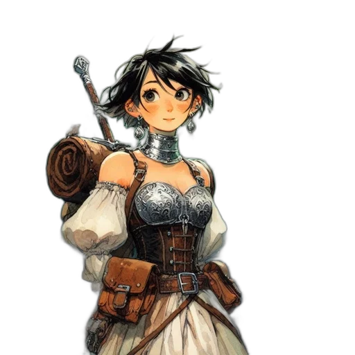 dress, weapon, staff, sword transparent PNG cut-out