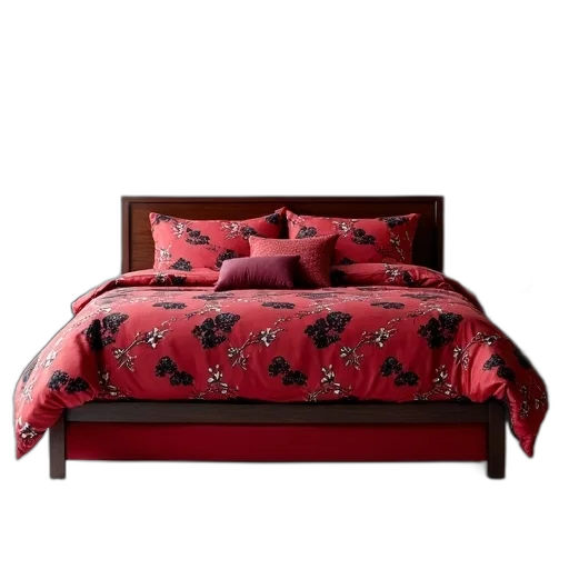 furniture, red, modern, bedroom transparent PNG cut-out