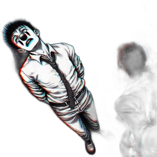 jacket, mask, face, staff transparent PNG cut-out