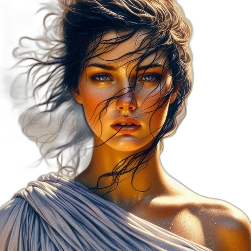face, dress, jewelry, dragon transparent PNG cut-out