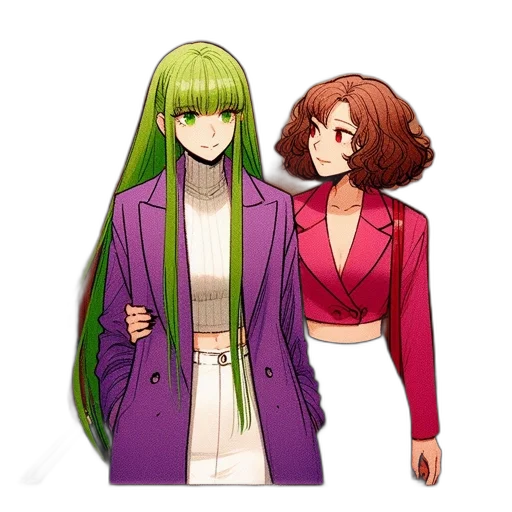 jacket, staff, hair, pixel art transparent PNG cut-out