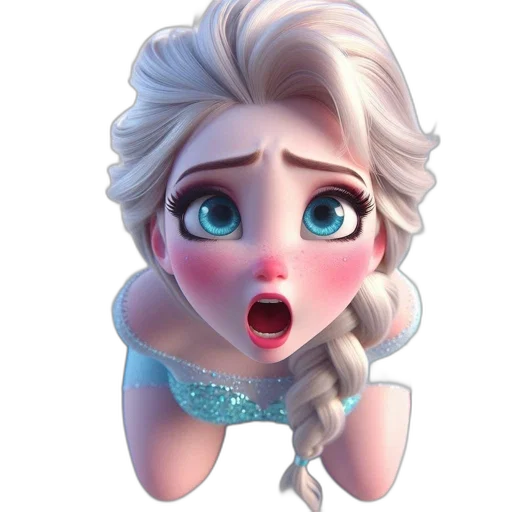 face, dress, 3d render, cartoon transparent PNG cut-out