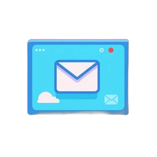 3d render, pixel art, blue, email transparent PNG cut-out
