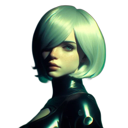 robot, face, hair, mask transparent PNG cut-out