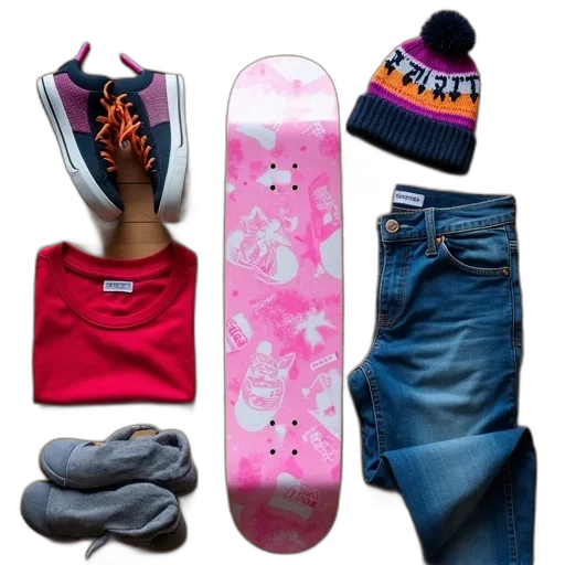 shoes, hat, colorful, neon transparent PNG cut-out