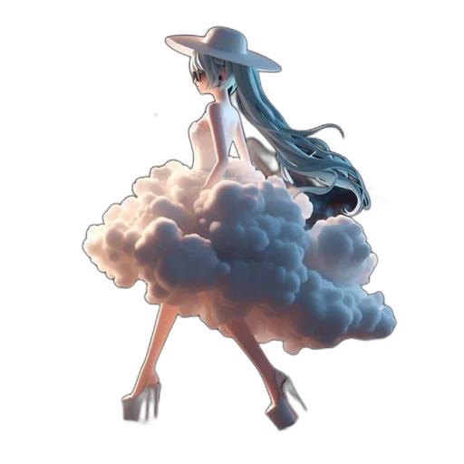 dress, hat, weapon, staff transparent PNG cut-out