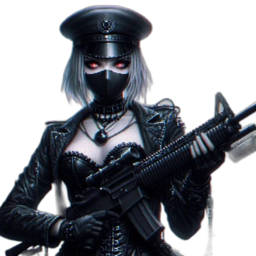 weapon, robot, mask, cyberpunk transparent PNG cut-out