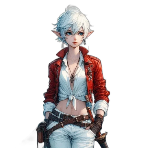 jacket, staff, weapon, face transparent PNG cut-out