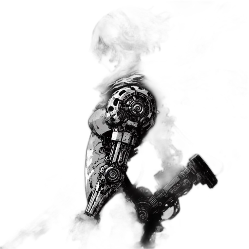 robot, weapon, sword, staff transparent PNG cut-out