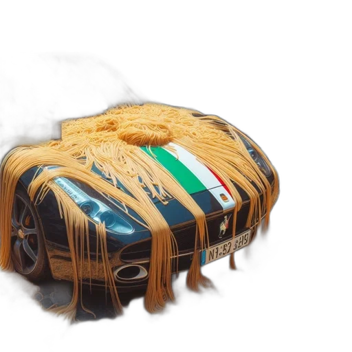 car, food, concept art, 3d render transparent PNG cut-out