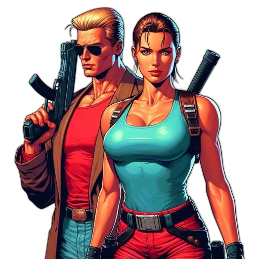 comic book art, cyberpunk, concept art, pixel art transparent PNG cut-out