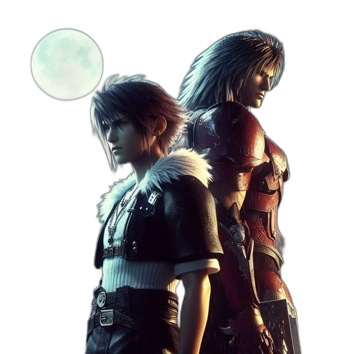 concept art, cyberpunk, two, individuals transparent PNG cut-out