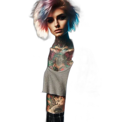 dress, hair, staff, jacket transparent PNG cut-out
