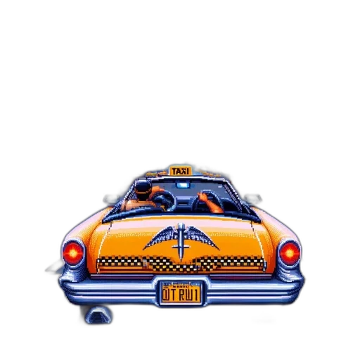 car, pixel art, concept art, 3d render transparent PNG cut-out