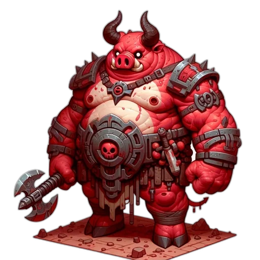 concept art, fantasy art, pixel art, red transparent PNG cut-out