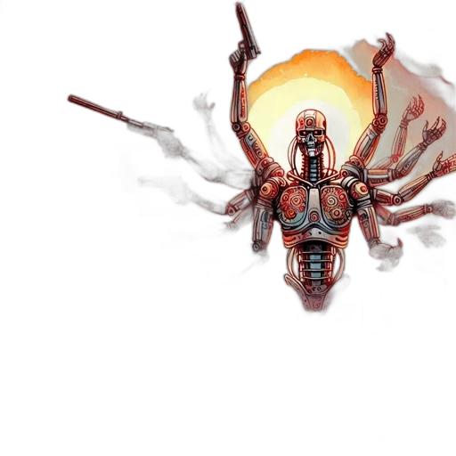 robot, weapon, creature, concept art transparent PNG cut-out