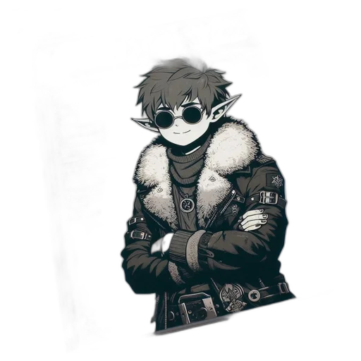 jacket, weapon, staff, dragon transparent PNG cut-out
