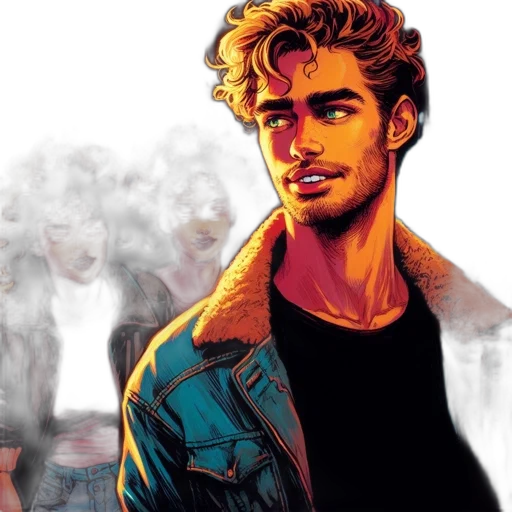 jacket, comic book art, photorealistic, concept art transparent PNG cut-out