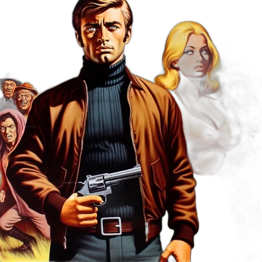 jacket, comic book art, concept art, couple transparent PNG cut-out