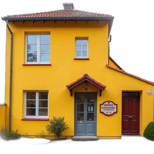 building, 3d render, photorealistic, golden transparent PNG cut-out