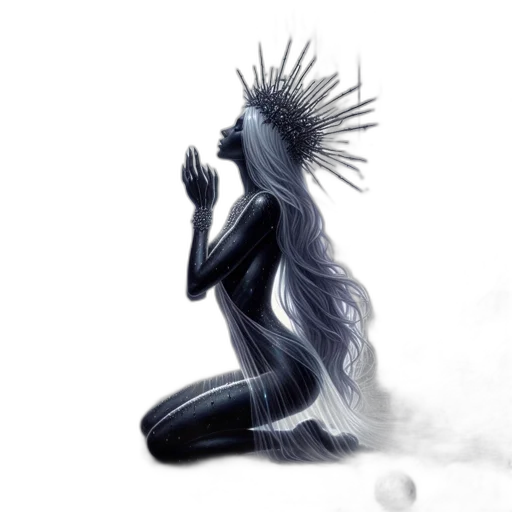hair, creature, dress, mask transparent PNG cut-out