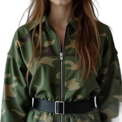 jacket, dress, face, green transparent PNG cut-out