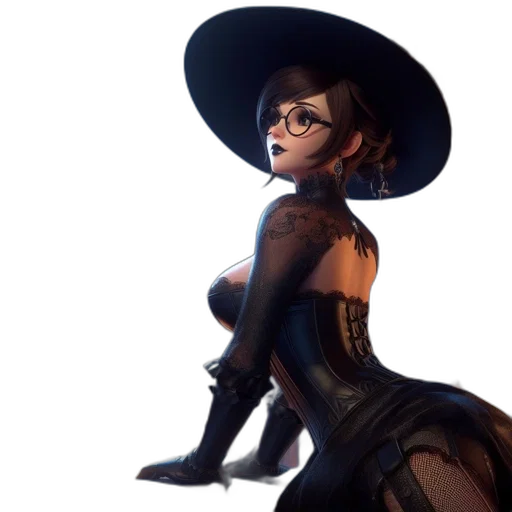 hat, staff, dress, concept art transparent PNG cut-out